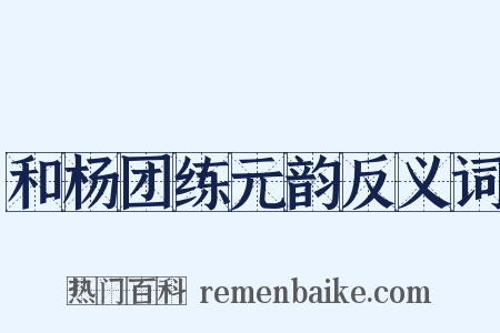 和杨团练元韵反义词是什么意思的图片